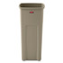 RUBBERMAID COMMERCIAL PROD. 356988BG Untouchable Square Waste Receptacle, 23 gal, Plastic, Beige