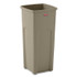 RUBBERMAID COMMERCIAL PROD. 356988BG Untouchable Square Waste Receptacle, 23 gal, Plastic, Beige