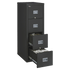 Guard your most important files against damage  Provides outstanding protection against fire, impact and explosion. 100% gypsum fireproof insulation is reinforced by 1in x 2in lattice made of 14-gauge, galvanized, welded-steel wire.  4 drawers easily accommodate legal-size files.  Fits standard or hanging files for versatility.  High-security key lock helps keep stored items secure. Meets the ISO 9001 quality standard.  UL 1-hour fire protection with impact rating.  Patriot Series 25inD, 4-drawers cabinet in black with Dock-to-Dock Delivery Service. Furniture is available for delivery in 14 business days, delivered unassembled. Some areas may take longer. Customer must have a loading dock available to accept this delivery.  This product is heavy and/or oversized and may need more than one person to handle.