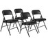 NATIONAL PUBLIC SEATING CORP 1210 National Public Seating Series 1200 Folding Chairs, Black, Set Of 4 Chairs