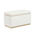 LINON HOME DECOR PRODUCTS, INC OFDP2968 Linon Brenock Faux Leather Storage Ottoman, 18inH x 32inW x 16inD, White/Natural