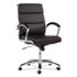 ALERA NR4219 Alera Neratoli Mid-Back Slim Profile Chair, Faux Leather, Supports Up to 275 lb, Black Seat/Back, Chrome Base