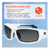 TENACIOUS HOLDINGS, INC. ergodyne® 50231 Skullerz Odin Safety Glasses, White Nylon Impact Frame, Polarized Smoke Polycarbonate Lens