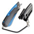 CONSOLIDATED STAMP COSCO 091524 Easycut Self-Retracting Cutter with Safety-Tip Blade, Holster and Lanyard, 6" Plastic Handle, Black/Blue