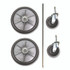 RUBBERMAID COMMERCIAL PROD. 9T94-M1 8" Ball Bearing Wheel and 4" Swivel Stem Caster Kit with Axle for Microfiber Cleaning Cart, (2) Wheels, (2) Casters