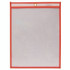 C-LINE PRODUCTS, INC 40814 Reusable Dry Erase Pockets, Super Heavy-Duty, Top Load 9 x 12 Insert, Clear Front, Neon Red Border, 30/Pack