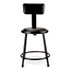NATIONAL PUBLIC SEATING NPS® 6418B10 6400 Series Heavy Duty Vinyl Padded Stool with Backrest, Supports 300 lb, 18" Seat Height, Black Seat, Black Back, Black Base