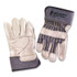 MCR SAFETY 1935L Mustang Leather Palm Gloves, Gunn Cut, Wing Thumb, Large, Blue/Cream, 12 Pairs