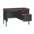 ALERA HSD4524BM Single Pedestal Steel Desk, 45" x 24" x 29.5", Mocha/Black, Black Legs