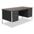 ALERA SD6030BM Double Pedestal Steel Desk, 60" x 30" x 29.5", Mocha/Black, Chrome-Plated Legs