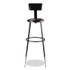 NATIONAL PUBLIC SEATING NPS® 6430HB10 6400 Series Height Adjustable Heavy Duty Vinyl Padded Stool with Backrest, Supports 300 lb, 32" to 39" Seat Height, Black
