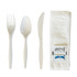 BOARDWALK 6COMBOKITPP Six-Piece Cutlery Kit, Mediumweight, Fork/Knife/Napkin/Pepper/Salt/Spoon, 5.86", Plastic, White, 250/Carton