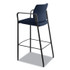 HON COMPANY SCS2FECU98B Accommodate Series Cafe Stool with Fixed Arms, Supports Up to 300 lb, 30" Seat Height, Navy Seat, Navy Back, Black Base