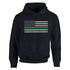 Thin Blue Line MENS-H-CLASSIC-GREEN-BLACK-MEDIUM Men's Hoodie - Classic Thin Green Line
