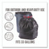 PERK 24377879 Drawstring Heavy-Duty Trash Bags, 33 gal, 1.1 mil, 37" x 33", Black, 30/Box