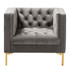 WHOLESALE INTERIORS, INC. 2721-8324 Baxton Studio Lola Velvet Lounge Chair, Gray/Gold