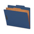 SP RICHARDS Nature Saver SP17202  1-Divider Colored Classification Folders, Letter Size, Dark Blue, Box Of 10