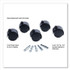 MASTER CASTER COMPANY 23622 Deluxe Duet Hard-Wheel Casters, 0.44" x 0.88" Grip Ring Type B Stems, 2" Nylon Wheels, Matte Black, 5/Set