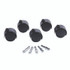 MASTER CASTER COMPANY 23622 Deluxe Duet Hard-Wheel Casters, 0.44" x 0.88" Grip Ring Type B Stems, 2" Nylon Wheels, Matte Black, 5/Set