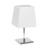 ALL THE RAGES INC Simple Designs LT2062-WHT  Mini Chrome Table Lamp With Empire Shade, 9-3/4inH, White Shade/Chrome Base
