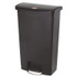 RUBBERMAID COMMERCIAL PROD. 1883613 Slim Jim Streamline Resin Step-On Container, Front Step Style, 18 gal, Polyethylene, Black