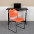 FLASH FURNITURE 5RUT188OR  HERCULES Series Ultra-Compact Stack Chairs, Orange, Set Of 5 Chairs