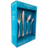 Set an attractive table with utensils from a Gibson Home 24-Piece Flatware Set. Each utensil is crafted from high-quality stainless steel for long-lasting durability.  Durable stainless steel construction.  Includes full service for several individuals.  Includes 6 dinner forks measuring 7-1/4in, 6 dinner knives measuring 8in, 6 dinner spoons measuring 7in and 6 teaspoons measuring 6in.  Dishwasher safe.  Avoid dishwasher liquids with lemon.