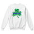 Thin Blue Line STPAT-TBL-CREW-WHITE-LARGE Thin Blue Line Crewneck, Shamrock