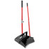 Clean on the go with the Libman Commercial Deluxe Dust Pan and Broom Set. The clip-together design makes it easy to store the broom and dustpan together.  Rubber lip provides a secure floor seal.  Molded teeth clean out your brooms bristles.  Tilting design lets you leave the dustpan open.  Hanger hole and upright locking position allow easy storage.