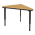 Switching between group work and individual activities can help kids learn in the style that suits them best. This student desk provides enough space for collaborative efforts while remaining compact enough to maximize classroom space.  Sturdy 12-gauge steel plate frame has a powder-coat finish to help protect against the wear and tear of daily use.  Tabletop is made of 1 1/8in particleboard with thermofused melamine on the top and bottom to provide increased strength. 3 mm PVC edgeband shields against impacts and minor damage.  12-gauge steel legs adjust from 21in to 30in in 1in intervals to suit your needs.  Nickel-plated nylon swivels help safeguard your flooring while adding an attractive accent.  Assembly required.  Tested to meet ANSI/BIFMA Performance Standards - Manufacturer testing has been conducted on this product to meet specific performance requirements and safety standards set forth by the American National Standards Institute (ANSI) and the Business and Institutional Furniture Manufacturers.