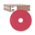 BOARDWALK 4016RED Buffing Floor Pads, 16" Diameter, Red, 5/Carton