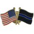Thin Blue Line AM-TBL-PIN Thin Blue Line (Black Background) and American Pin, Combination