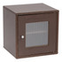 IRIS USA, INC. Iris 596424  14inH Cube Storage With Window Door, Brown Oak