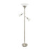 ALL THE RAGES INC Elegant Designs LF2002-BSN  3-Light Floor Lamp, 71inH, Brushed Nickel/White