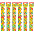 Help make each class period bright and cheerful with Terrific Trimmer borders. TREND borders allow you to create a fun, festive atmosphere for your students.  Add a decorative touch to your classroom environment.  Precut, scalloped design offers a neat appearance.  Each pack includes 12 strips. Sold as 6 packs for a total of 72 strips.