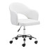 ZUO MODERN Zuo 101834  Modern Planner Faux Leather Mid-Back Office Chair, White