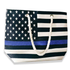 Thin Blue Line BAG-CANVAS-TBL Canvas Tote Bag, Thin Blue Line American Flag