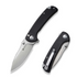 SENCUT S23032-1 Pulsewave Flipper/Thumb Stud Folding Knife 3.45"" Satin 9Cr18MoV Drop Point Plain Edge Blade, Black G10 Handle