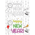 AMSCAN 671229  New Years Coloring Placemats, 11in x 16in, White, 24 Placemats Per Pack, Set Of 3 Packs