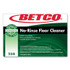 BETCO CORPORATION 2580400 BioActive Solutions No-Rinse Floor Cleaner, Rain Fresh Scent, 1 gal Bottle, 4/Carton