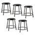 NATIONAL PUBLIC SEATING CORP 6418-10/5 National Public Seating 6400 Series: Vinyl Padded Stool 18inH, Black Seat/Black Frame, Set of 5