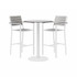 KENTUCKIANA FOAM INC 840031925534 KFI Studios Eveleen 3-Piece Outdoor Patio Set, White/Silver Table, White/Gray Chairs