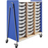 SAFCO PRODUCTS CO 3930SBU Safco Whiffle Triple-Column 30-Drawer Rolling Storage Cart, 48inH x 43-1/4inW x 19-3/4inD, Spectrum Blue
