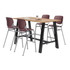 KFI FURNITURE, LLC 840031900746 KFI Studios Midtown Bistro Table With 4 Stacking Chairs, 41inH x 36inW x 72inD, Kensington Maple/Burgundy