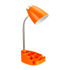 ALL THE RAGES INC LimeLights LD1002-ORG  Gooseneck Organizer Desk Lamp, Adjustable Height, Orange Shade/Orange Base