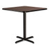 NATIONAL PUBLIC SEATING NPS® CT33636XC1MY Cafe Table, 36w x 36d x 36h, Square Top/X-Base, Mahogany Top, Black Base