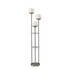 ADESSO INC Adesso 4023-22  Bianca Shelf Floor Lamp, 63inH, Brushed Steel/White Opal Glass