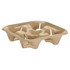 HUHTAMAKI FOOD SERVICE 20938 Chinet StrongHolder 4-Cup Tray, 1 3/4inH x 8 1/2inW x 8 1/2inD, Beige