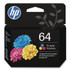 HP INC N9J89AN HP 64, (N9J89AN) Tri-Color Original Ink Cartridge