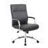 NORSTAR OFFICE PRODUCTS INC. Boss Office Products B696C-BK  Modern Executive Conference Ergonomic Chair, Caressoft Vinyl, Black/Chrome